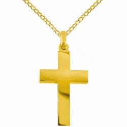 Χρυσός βαπτιστικός σταυρός Κ14 με αλυσίδα